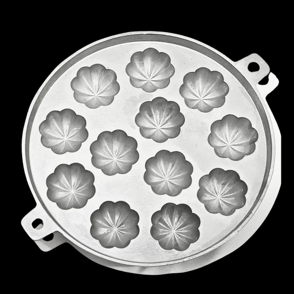 FJ 982B - 12 MANGIS, 10-Inch Round Aluminium Acuan Kuih Bahulu