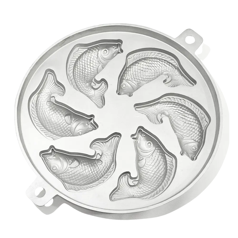 FJ 982C - 6 IKAN, 10-Inch Round Aluminium Acuan Kuih Bahulu
