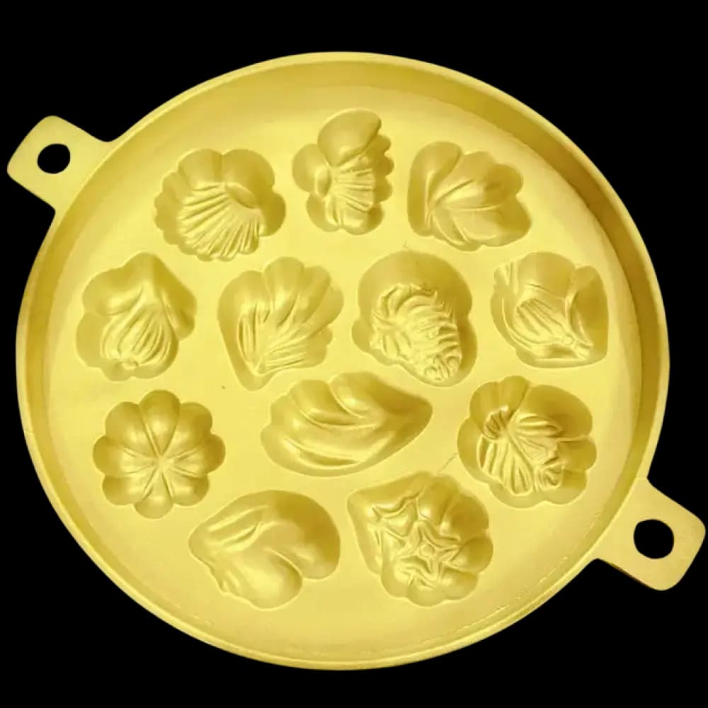 FJ 985G - BUNGA CAMPUR, 7-Inch Brass Acuan Kuih Bahulu